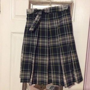 Preppy Plaid School Girl Pleated Knee Length Skirt Burberry Fashion Pattern